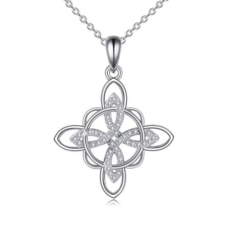 YAFEINI Witches Knot Necklace Good Luck Irish Pendant Necklace Triquetra Wicca Jewelry Birthday Gifts for Women