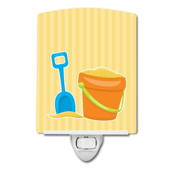 Caroline's Treasures BB8642CNL Bucket of Sand Ceramic Night Light, 6x4x3", multicolor