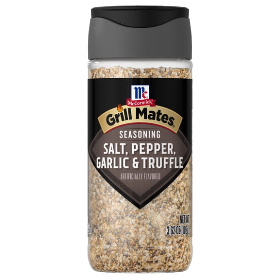 McCormick Grill Mates Salt, Pepper, Garlic and Truffle Seasoning, 3.62 oz Bottle