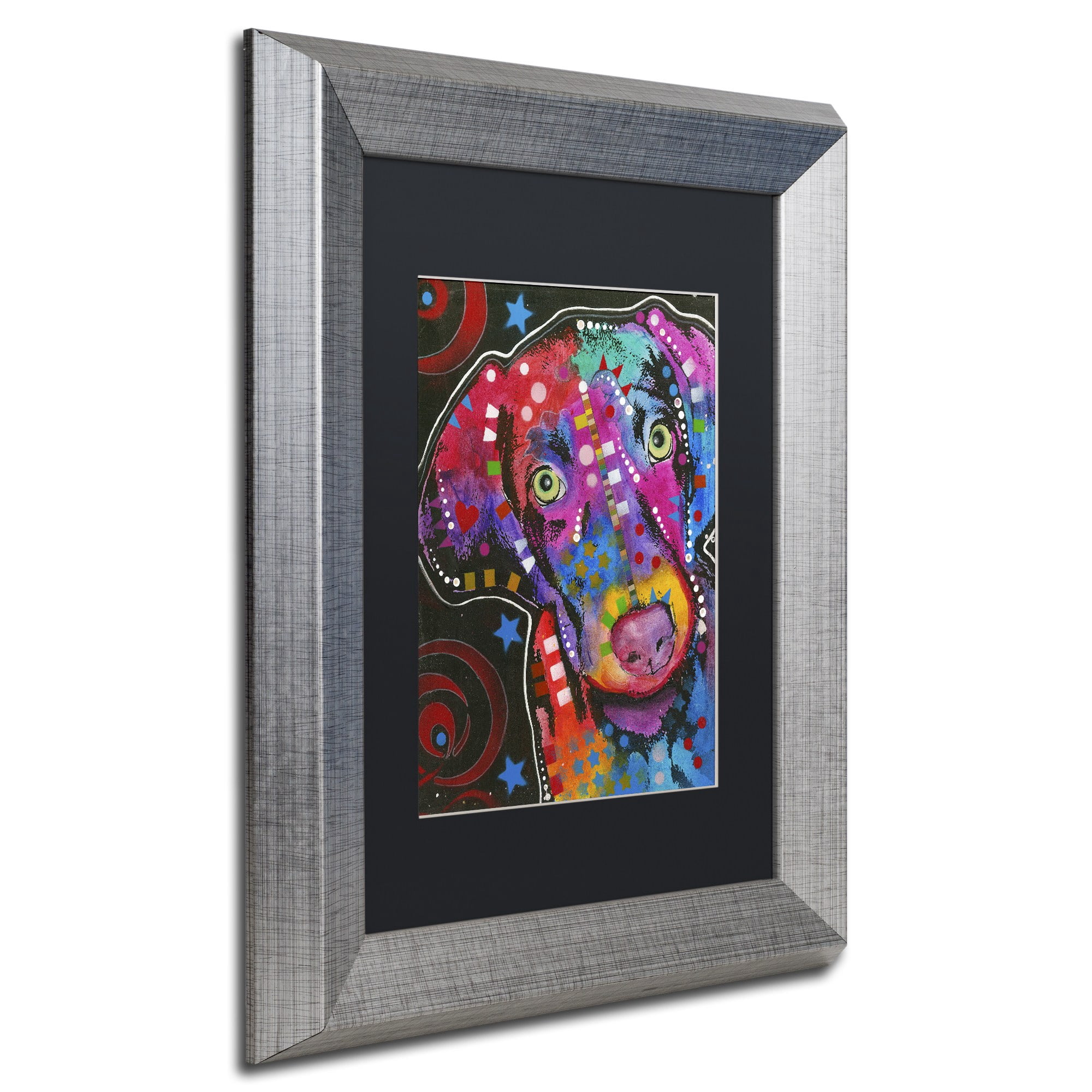 Trademark Fine Art "18" Canvas Art by Dean Russo, Black Matte, Silver Frame