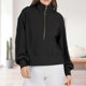 thumbnail image 3 of Sudadera con solapa para mujer Sudadera suelta con cuello doblado Top de otoño de color sólido FLhrweasw Nuevo, 3 of 7