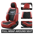thumbnail image 3 of FLORICH Universal Car Seat Covers Front Pair, Waterproof Faux Leather Seat Protectors, Automotive Interior Cushions Fit for Most Cars SUV Trucks, Red & Black, 3 of 7