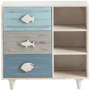 The Mission Bay Chest Blue Wood 32x15x31" Coastal Style