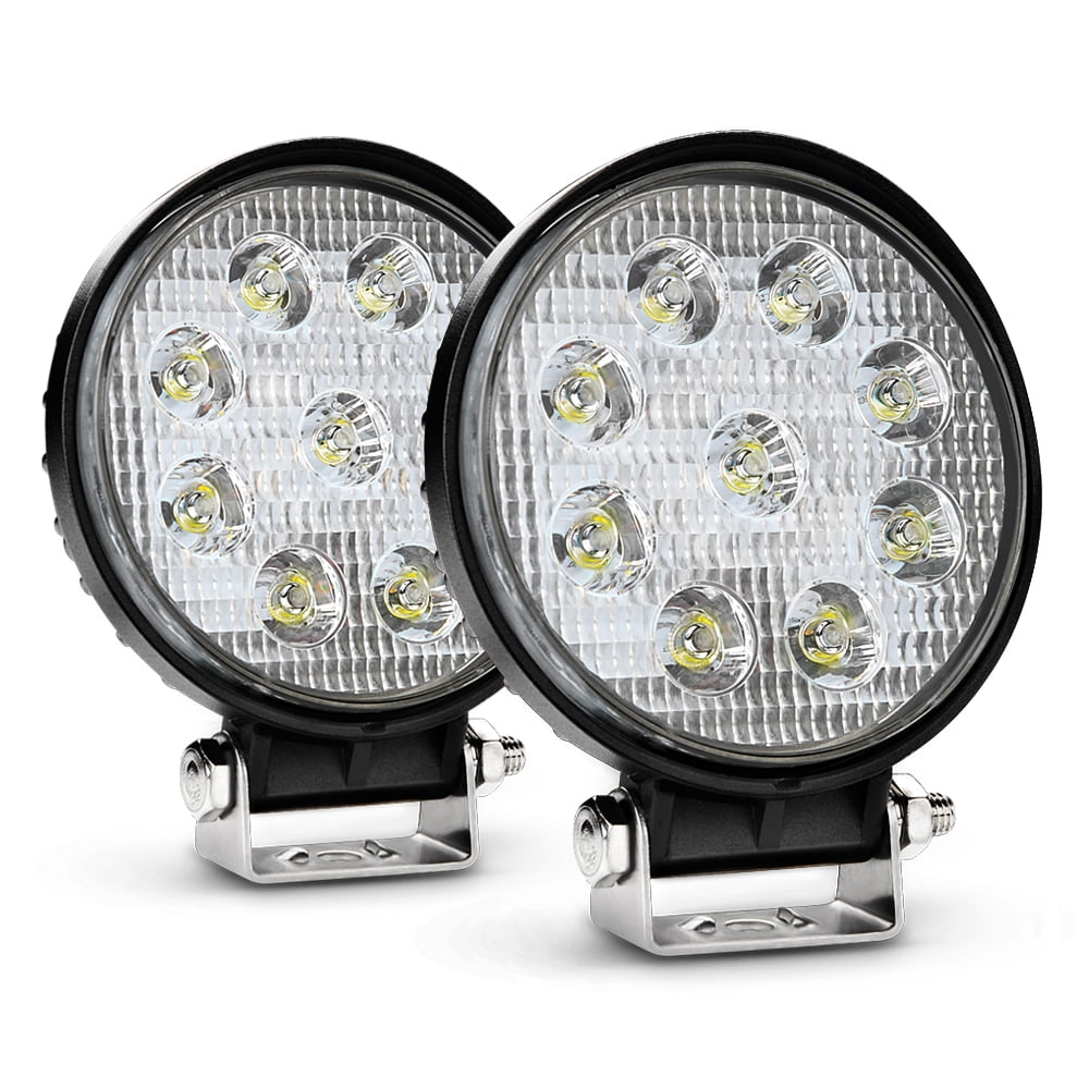 2X 5INCH ROUND 27W SPOT LED WORK LIGHT DRIVING LAMP FOR ATV SUV JEEP TRUCK UTE 