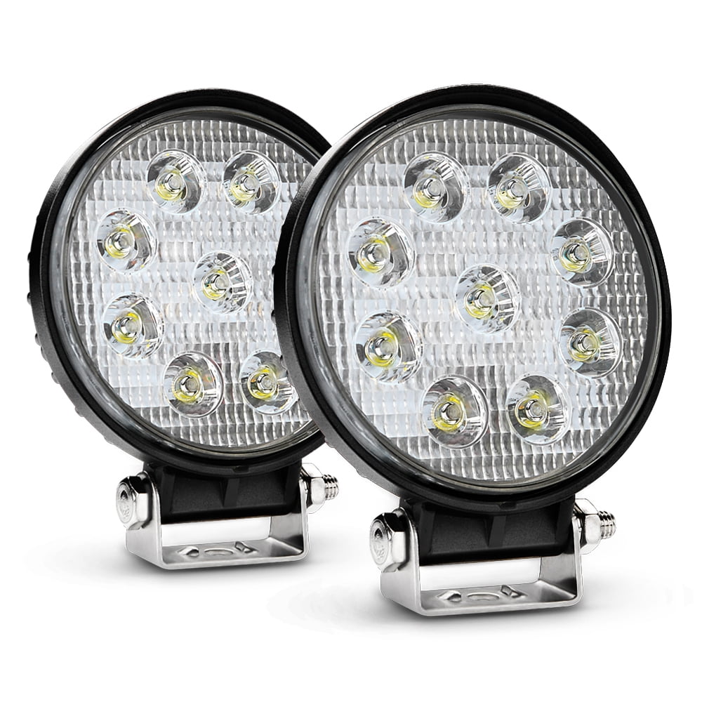 Nilight 2PCS 27W Round Spot LED Light Bar Driving Lamp Waterproof Jeep