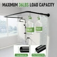 thumbnail image 3 of U Shaped Shower Curtain Rod, [Both Sides: 23"-52", Middle: 31"-46.5"] Adjustable U Shape Shower Rod Black Outdoor Corner Curtain Pole for Bathroom Bathtub with Ceiling Support & 12 Hooks, 3 of 9