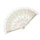 thumbnail image 4 of Abanico plegable de encaje Abanico plegable de encaje blanco Decoración de moda Abanico de encaje para mujer Retro flor, 4 of 9