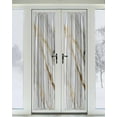 thumbnail image 2 of Marble White Gold Blackout Curtains French Door Curtains for Door Window, Abstract Simple Marble Geometric Privacy Drapery for Patio/Sidelight Doors, 1 Panel with Tieback, 54 x 72 Inches, 2 of 6