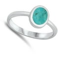 thumbnail image 4 of CHOOSE YOUR COLOR Minimalist Simulated Turquoise Ring .925 Sterling Silver Band Blue CZ Female Size 9, 4 of 4