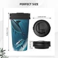 thumbnail image 3 of Lsque Ice Blue Ocean Cute Dolphin A Pattern Travel Coffee Mug 16oz: Insulated Coffee Cup with Leakproof Lid, Coffee Tumbler, Reusable Coffee Cups with Seal Lid, 3 of 8