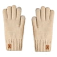 thumbnail image 2 of Ageoie Winter Gloves for Women Touch Screen Elastic Thermal Knit Lining Warm Gloves for Cold Weather Skiing Outdoor, 1 Pack, Beige, 2 of 5