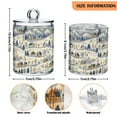 thumbnail image 5 of Yayeee 2 Pack Qtip Holder Bathroom Cotton Swab Canister with Lid Clear Dispenser Set, Snowy Mountains, 5 of 6