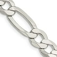 thumbnail image 6 of 925 Sterling Silver 9.5mm Polished Flat Figaro Chain 20 Inch, 6 of 7