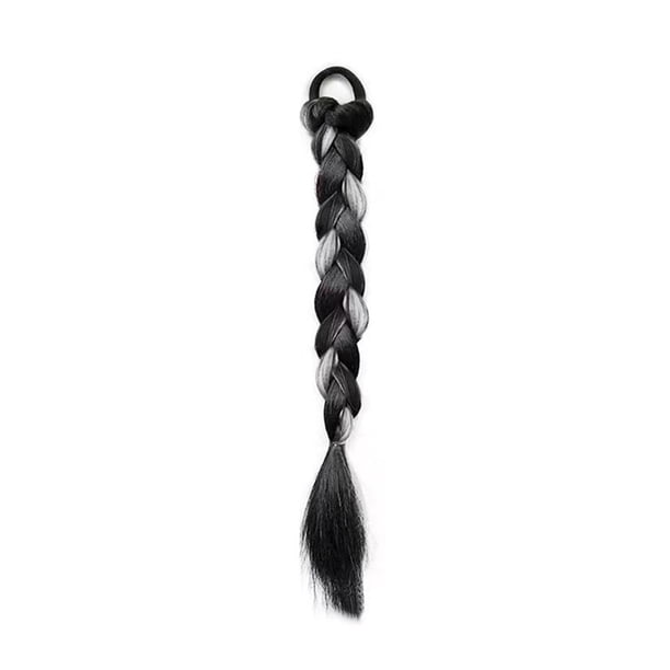 TQEHS Trenza de cola de caballo de 35 cm, cabello sintético artificial trenzado, caliente, U5, rápido, K6T5