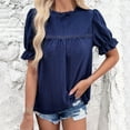 thumbnail image 6 of Womens Tops Plus Size Womens Tank Tops Summer T Shirts Round Neck Short Sleeve Casual Loose Blouses, 6 of 8