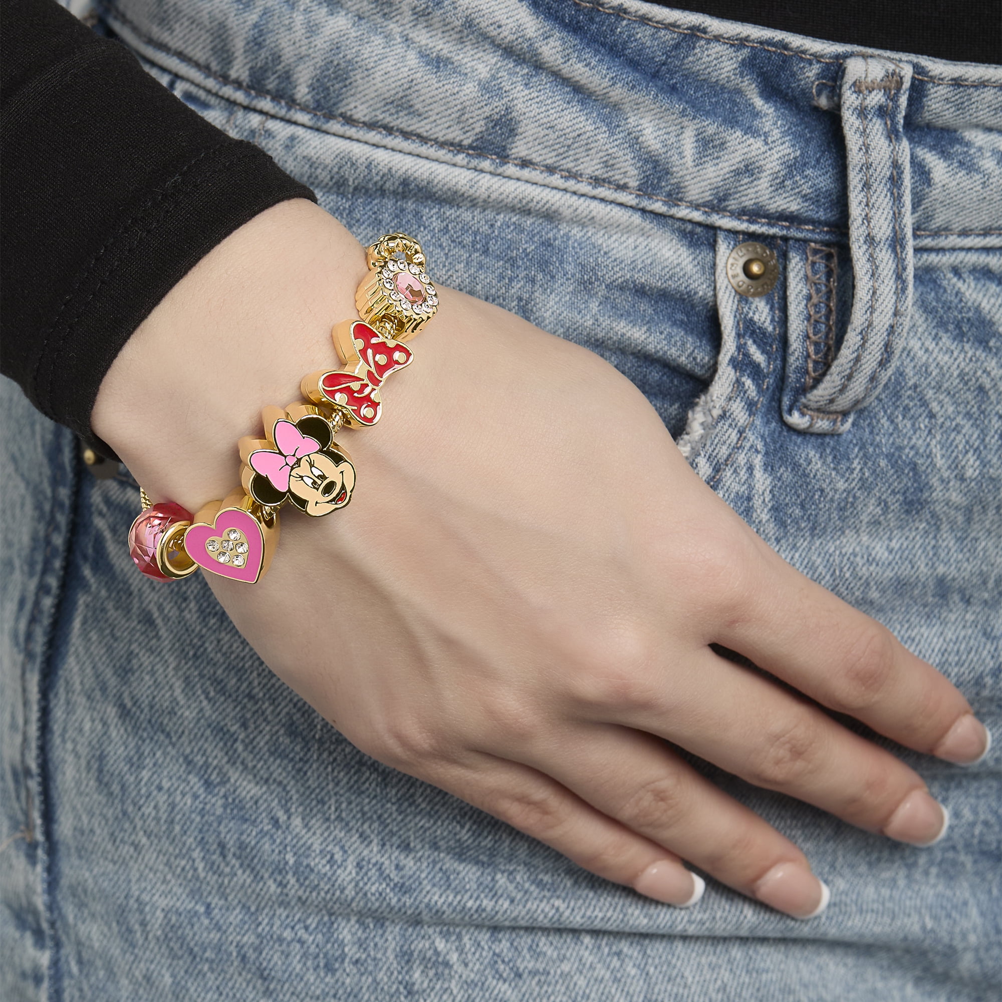 Disney Minnie Mouse Charm Bracelet with Heart Accents