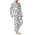 thumbnail image 2 of Naloa Palm Trees Zebra Men’s Pajamas Set - Long Sleeve Button Down Sleep Shirt and Pajama Bottoms Sleepwear Set-XX-Large, 2 of 7