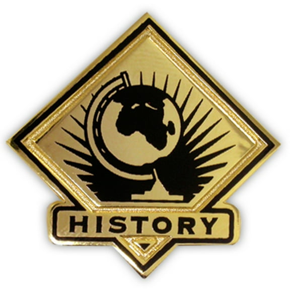 PinMart's Black and Gold History Student School Teacher Lapel Pin