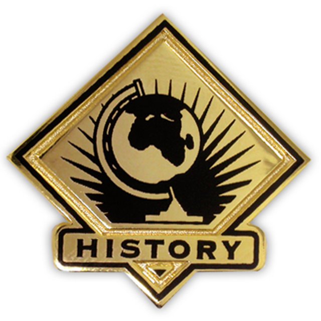 Pinmarts Black And Gold History Student School Teacher Lapel Pin