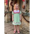 thumbnail image 6 of RUINIXCW Toddler Baby Girl Christmas Dress Little Girls Xmas Holiday Party Dress Cute Santa Candy Cane Embroidery Short Sleeve Gingham Plaid Dress, 6 of 10