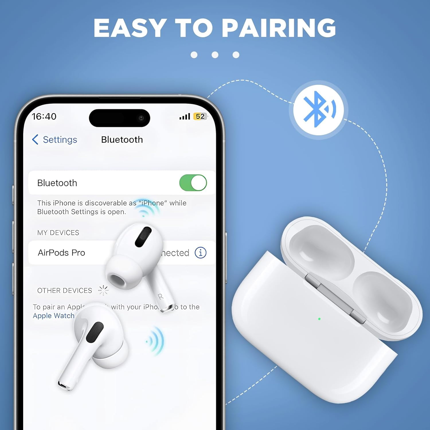 Single Replacement Right Earbud for Air Pod Pro 1 Gen, Only Compatible with AirPods Pro 1st Mode A2083, Right Ear Side Wireless Earbud with a Complimentary Magnetic Lanyard - R
