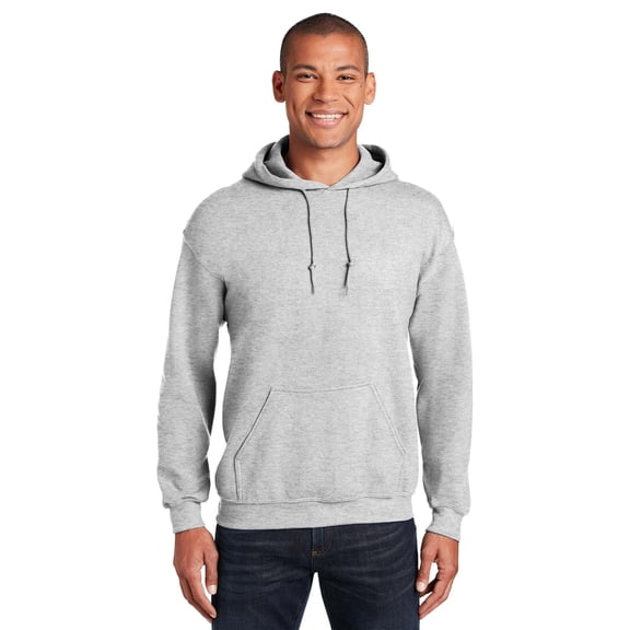 Gildan Heavy Blend Men’s Fleece Hooded Sweatshirt, Soft Pullover Pocket Hoodie, Ash, Size S