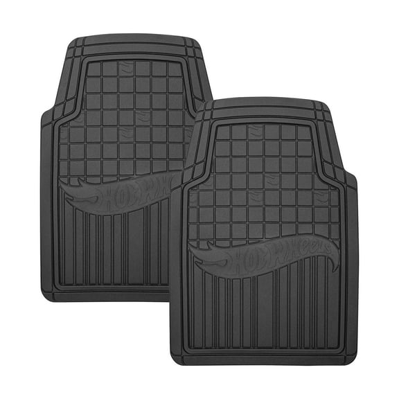 Hot Wheels Premium Stripe Design 2pc Rubber Floor Mat Set, Universal Fit.