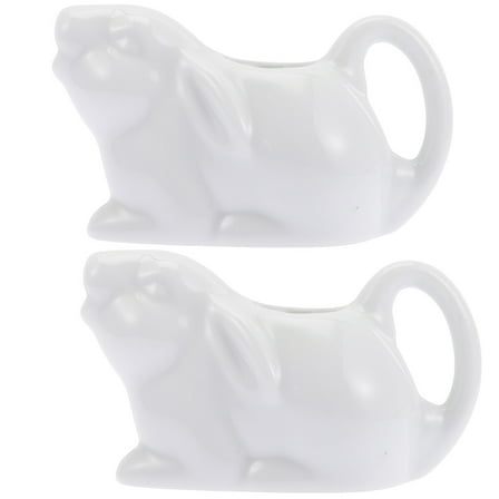 Set of 2 Coffee Creamer Syrups with Vintage White Ceramic Jug and Frother Cup for Home Kitchen and Coffee