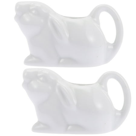 

BESTONZON 2pcs Ceramic Milk Jug Rabbit Shaped Sauce Cup Milk Cup Ceramic Syrup Pitcher