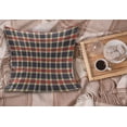 thumbnail image 2 of Checkered Fluffy Throw Pillow Cushion Cover, Vintage Plaid Scottish Tartan Pattern with Retro Display Checks Lines, Decorative Square Pillow Case, 28" x 28", Dark Blue Coral Cream, by Ambesonne, 2 of 5