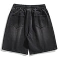 thumbnail image 4 of Lopecy-Sta Denim Shorts for Men Fashion Classic Loose Summer Casual Loose Straight Leg Elastic Waist Baggy Jeans Shorts Streetwear, 4 of 4