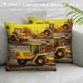 thumbnail image 3 of Construction Bed Sheet Excavator Truck Fitted Sheet for Kids Boys Girls Cartoon Car Bedding  Pillowcase Twin Size (No Flat Sheet), 3 of 5