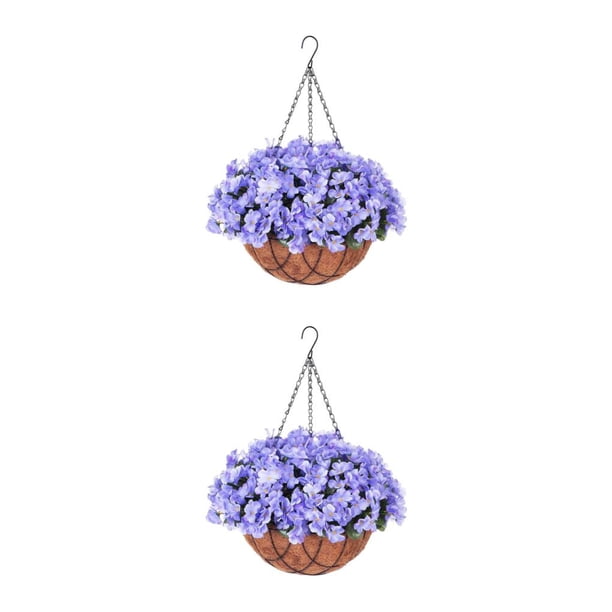 Matsuzay Cestas de flores colgantes exquisitas y de moda para colgar en la decoración del patio del hogar ahorra espacio azul 65cm 2Conjunto