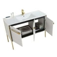 thumbnail image 4 of Fine Fixtures Oakville 48 in. W x 18 in. D x 33 in. H Bathroom Vanity in Mild Grey Oak with White Ceramic Sink - Satin Brass hardware, 4 of 7