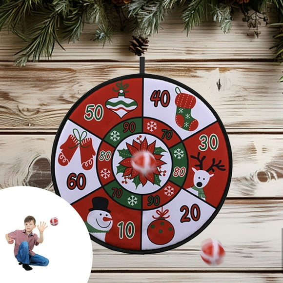 Ensemble d'Assiettes de Fléchettes pour Enfants, Thème Père Noël, Jeu de Lancer Intérieur, Jouet Balle Adhésive, Éducatif
