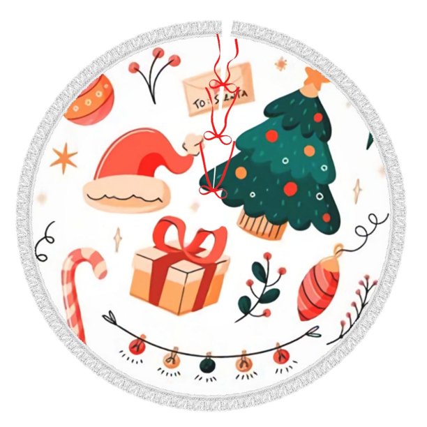 Faldas para árbol de Navidad de 48 pulgadas con texto "Merry Christmas", tapete para árbol de Navidad para vacaciones de invierno, falda para árbol de Navidad para decoraciones navideñas rústicas
