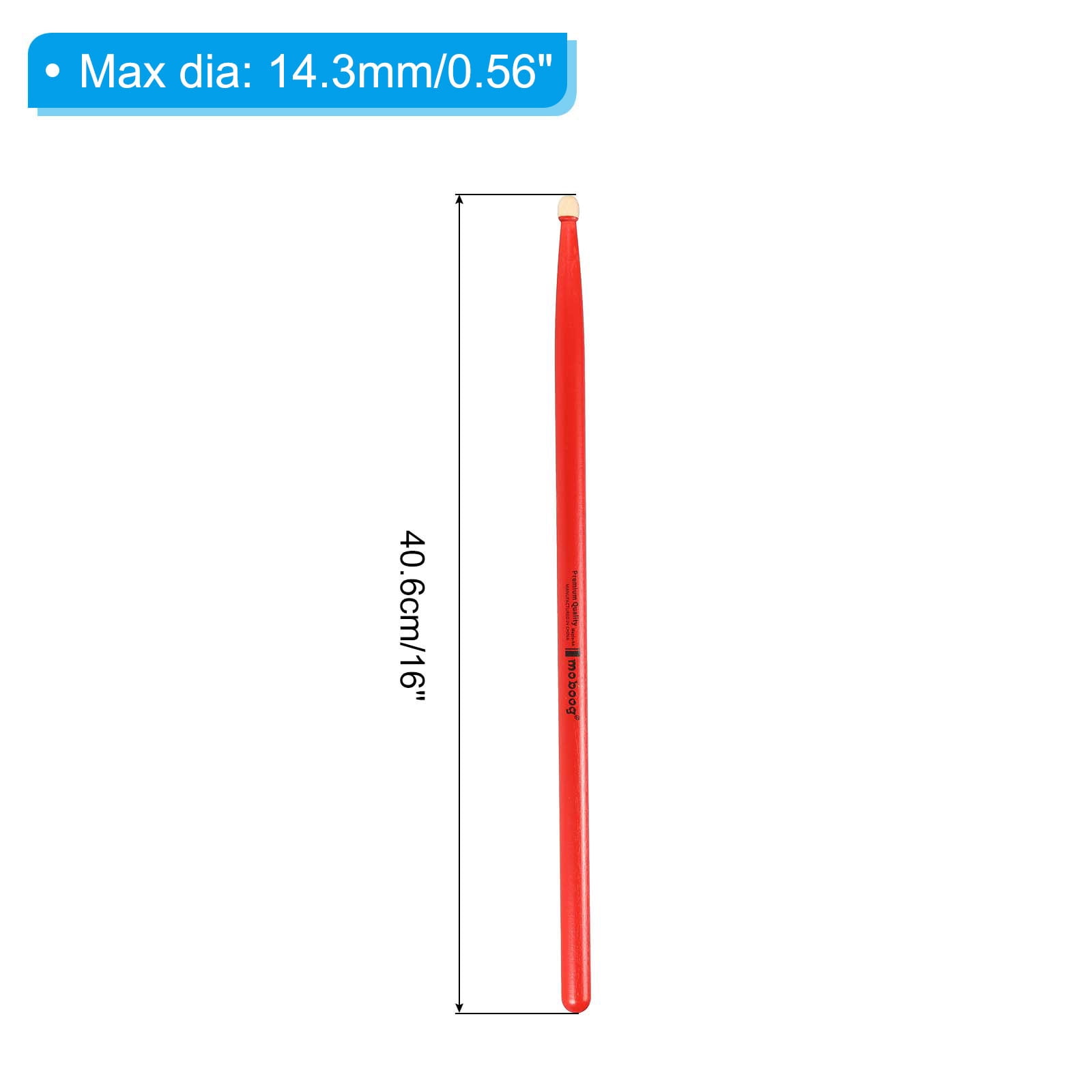 Uxcell 6 Pairs Maple Wood Drumstick Anti Slip Drum Stick 5A Red Drumming Musical Instrument Percussion