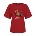 thumbnail image 4 of Puntoco Blusa informal de cuello redondo con estampado navideño para mujer, 4 of 4