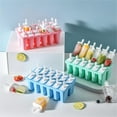 thumbnail image 5 of 12-Cavity Silicone Popsicle Mold Kit with Reusable Sticks - DIY Homemade Ice Cream, Fruit Bars & Yogurt Treats - Dishwasher Safe (Blue), 5 of 8