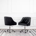 thumbnail image 2 of Best Master Furniture Black Velvet Swivel Task Chair with Silver Base, 2 of 2