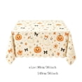 thumbnail image 2 of Cute Ghost Pumpkin Halloween Tablecloth, Floral Bow Printed Rectangular Scalloped Edge Decorative Table Cover for Diningroom Apartment Wedding, 2 of 7