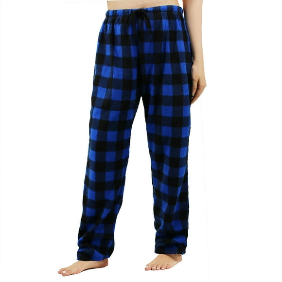 LANBAOSI Women Polar Fleece Pajama Pants Comfy Female Drawstring Lounge Pjamas Bottoms Classic Plaid Sleepwear Pants Classic Trousers Size Medium