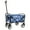 Blue Vertical, variant on Collapsible Folding Heavy Duty Utility Wagon with Antislip Swivel Wheels, Lightweight & Portable Utility Grocery Shopping Cart with Adjustable Handle for Sports, Camping, Beach, Garden, Light Blue