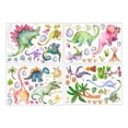 thumbnail image 2 of 2 piezas de calcomanías de pared de dinosaurios de acuarela, pegatinas removibles de pies de dinosaurio para dormitorio, decoración de pared para sala de juegos de guardería de dinosaurios l, 2 of 5