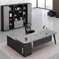 thumbnail image 3 of Home Small Office Desk L Shaped Vanity Minimalist Free Shipping Corner Computer Desk Unusual Reading Escritorio Office Furniture My Lux Decor Round, 3 of 30