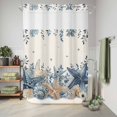 thumbnail image 6 of No Hook Shower Curtain, Blue Starfish Coastal Shower Curtains for Bathroom with See Through Top Window, Eucalyptus Summer Nautical Shell Rustic Waterproof & Washable Bath Curtain Stall 48"x72", 6 of 9