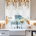 thumbnail image 5 of Swag Curtains Valances for Windows, Fall Thanksgiving Short Kitchen Window Curtains Over Sink, Orange Teal Green Pumpkin Cafe Curtain Panel Set Of 2,Rod Pocket, 63 Inches Length Leaf Sunflower White, 5 of 8