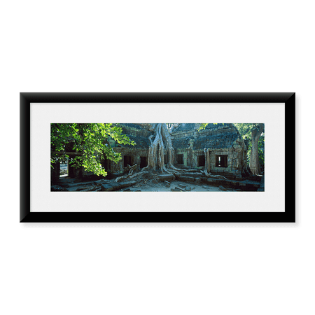 Framed Art Print, Wat Temple Complex of Ta-Prohm Cambodia by Panoramic Images, 25-7/8" x 9-7/8"