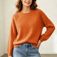 thumbnail image 3 of Iyufng Womens Crew Neck Raglan Sleeve Knit Pullover Sweaters Casual Long Sleeve Top, 3 of 5
