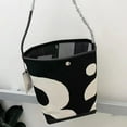 thumbnail image 5 of HUISZJ Leather Bucket Bag, Large Capacity Hobo Bag, Stylish Tote Bag Simple Commuting Bag for Work Travel Outdoor (Black), 5 of 7